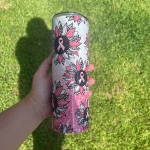 Breast cancer sunflower 20 oz tumbler